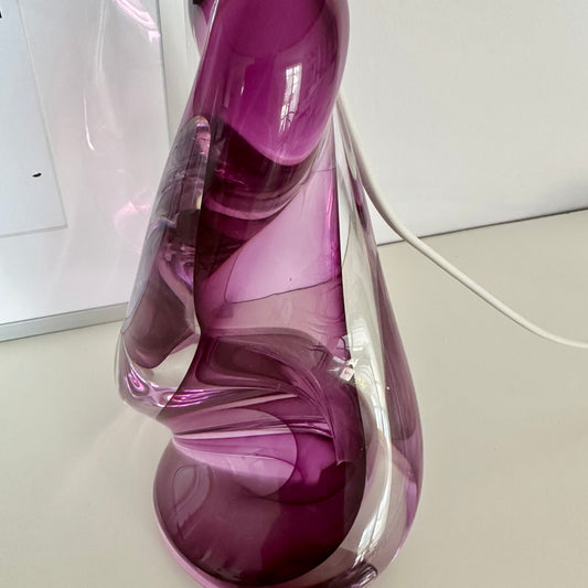Val st Lambert purple lamp base