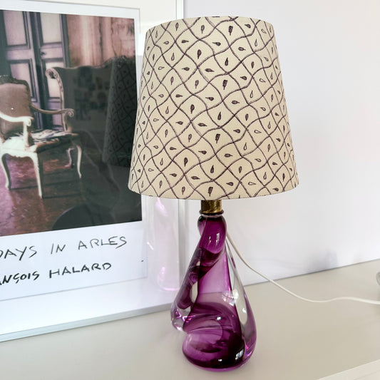 Val st Lambert purple lamp base